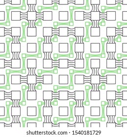 Abstract seamless geometric two levels pattern. Simple linear mosaic texture for background. Vector