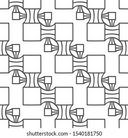 Abstract seamless geometric two levels pattern. Simple linear mosaic texture for background. Vector