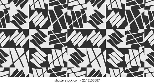 Abstract seamless geometric vector background. Minimal monochrome poster and card.