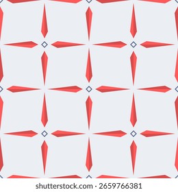 Abstract seamless geometric vector lattice pattern. Vector geometric seamless color background. Red color ornamental lattice. Stylish geometric texture.