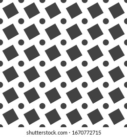 Abstract seamless geometric vector pattern. Squares and circles.