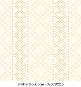 Abstract seamless geometric vertical striped pattern with ornament of polka dot. Vector illustration.