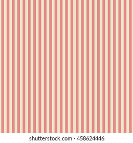 Abstract Seamless geometric vertical striped pattern with red and cream stripes. Vector retro background.