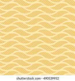 Abstract Seamless geometric wave repeating yellow pattern. Background, texture. Vector illustration