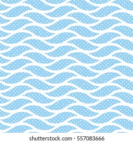 Abstrakt Nahtlose geometrische Welle, die blaue und weiße Muster wiederholt. Endlose Textur kann für Bildschirmhintergründe, Musterfüllungen, Webseiten-Hintergrund verwendet werden. Vektorgrafik