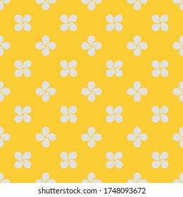 Abstract seamless geometric white floral design on yellow background. modern stylish texture pattern for print, web, background, wallpaper, fabric, fashion, etc.