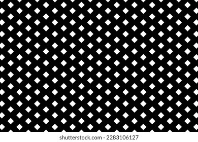 abstract seamless geometric white rectangle pattern with black background.