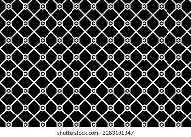 abstract seamless geometric white vector pattern with black background.