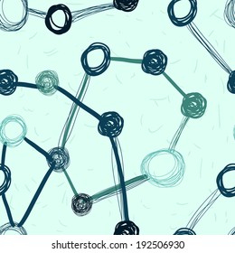 abstract seamless geometrical background molecule structure. Vector illustration