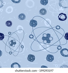abstract seamless geometrical background molecule structure. Vector illustration