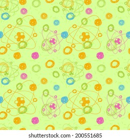 abstract seamless geometrical background molecule structure. Vector illustration