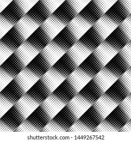 Abstract seamless geometrical diagonal square pattern background - monochrome vector graphic