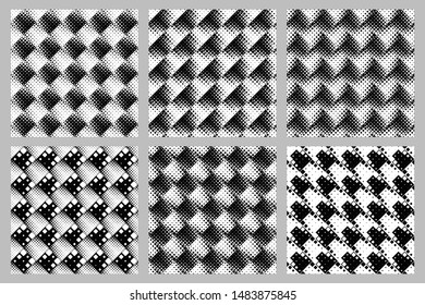 Abstract seamless geometrical diagonal square pattern background set - vector illustration from squares