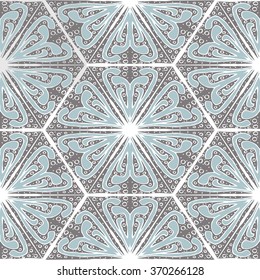 Abstract seamless geometrical hand-drawn pattern. Zentangl. Triangles. Doodle.
