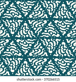 Abstract seamless geometrical hand-drawn pattern. Zentangl. Triangles. Doodle.