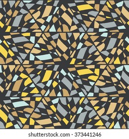 Abstract seamless geometrical hand-drawn pattern. Zentangl. Triangles. Doodle.