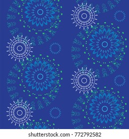 Abstract Seamless geometrical pattern with floral background