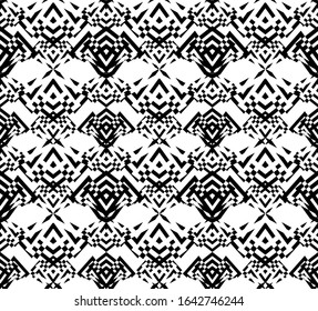 Abstract seamless geometrical pattern. Geometric black and white repeat ornament.