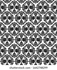 Abstract seamless geometrical pattern. Geometric black and white repeat ornament.