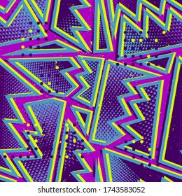 Abstraktes nahtloses geometrisches Muster. Grunge geometrische Wiederholungen Druck für Sporttextilien, Modekleider, Packpapier.