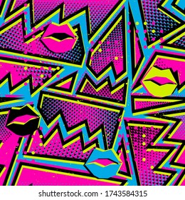 Abstract seamless geometrical pattern. Grunge geometric repeats print for sport textile, fashion clothes, wrapping paper.