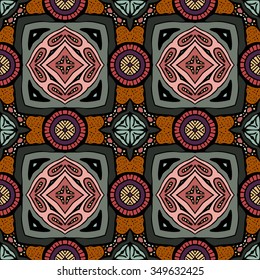 Abstract seamless geometrical pattern made from hand drawn lines.