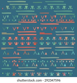 Abstract seamless geometrical pattern. Triangles and strips. In vector format.