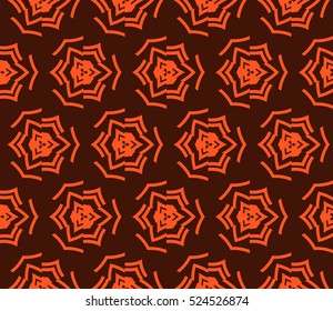 abstract, seamless, geometries, pattern., Vector, illustration., Orange, color., for, wallpaper., design, page, fill