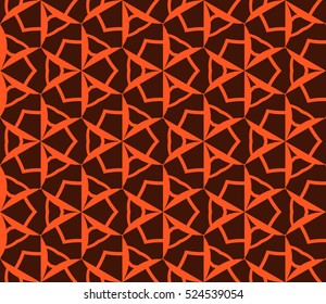 abstract, seamless, geometries, pattern., Vector, illustration., Orange, color., for, wallpaper., design, page, fill