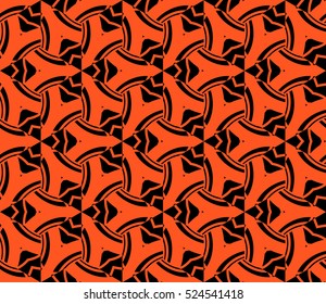 abstract, seamless, geometries, pattern., Vector, illustration., Orange, color., for, wallpaper., design, page, fill