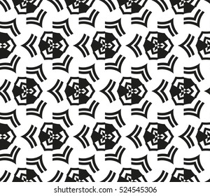 abstract seamless geometries pattern. Vector illustration. White in black color. for wallpaper. design page fill