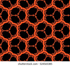 abstract, seamless, geometries, pattern., Vector, illustration., Orange, color., for, wallpaper., design, page, fill
