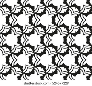 abstract seamless geometries pattern. Vector illustration. White in black color. for wallpaper. design page fill