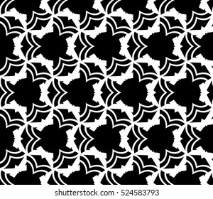 abstract seamless geometries pattern. Vector illustration. White in black color. for wallpaper. design page fill