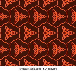 abstract, seamless, geometries, pattern., Vector, illustration., Orange, color., for, wallpaper., design, page, fill