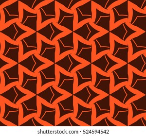 abstract, seamless, geometries, pattern., Vector, illustration., Orange, color., for, wallpaper., design, page, fill