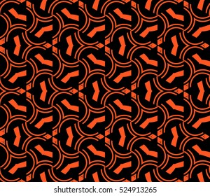 abstract, seamless, geometries, pattern., Vector, illustration., Orange, color., for, wallpaper., design, page, fill
