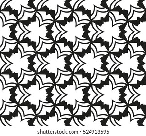 abstract seamless geometries pattern. Vector illustration. White in black color. for wallpaper. design page fill