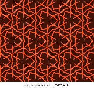 abstract, seamless, geometries, pattern., Vector, illustration., Orange, color., for, wallpaper., design, page, fill