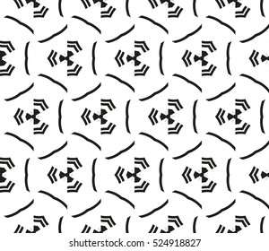 abstract seamless geometries pattern. Vector illustration. White in black color. for wallpaper. design page fill
