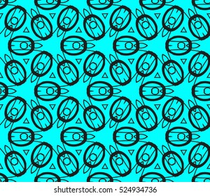 abstract seamless geometries pattern. Vector illustration. Blue color. for wallpaper. design page fill. neon