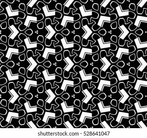 abstract seamless geometries pattern. Vector illustration. White in black color. for wallpaper. design page fill