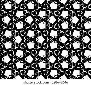 abstract seamless geometries pattern. Vector illustration. White in black color. for wallpaper. design page fill