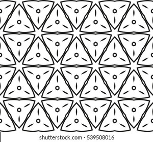 abstract seamless geometries pattern. Vector illustration. White in black color. for wallpaper. design page fill