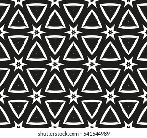 abstract seamless geometries pattern. Vector illustration. White in black color. for wallpaper. design page fill