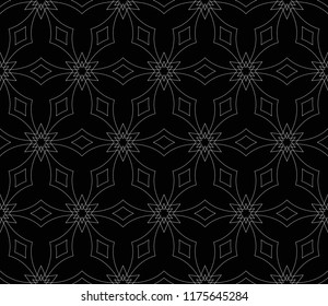 abstract seamless geometries pattern. White in black color. for wallpaper. design page fill. Vector illustration
