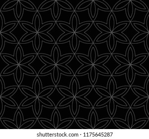 abstract seamless geometries pattern. White in black color. for wallpaper. design page fill. Vector illustration