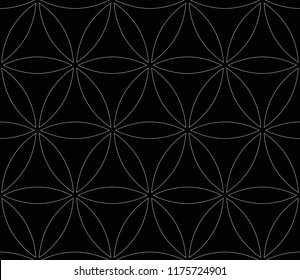 abstract seamless geometries pattern. White in black color. for wallpaper. design page fill. Vector illustration