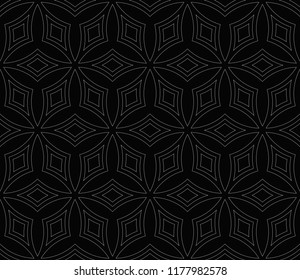 abstract seamless geometries pattern. White in black color. for wallpaper. design page fill. Vector illustration