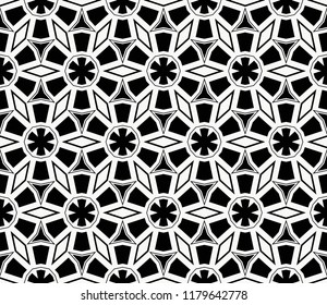 abstract seamless geometries pattern. White in black color. for wallpaper. design page fill. Vector illustration